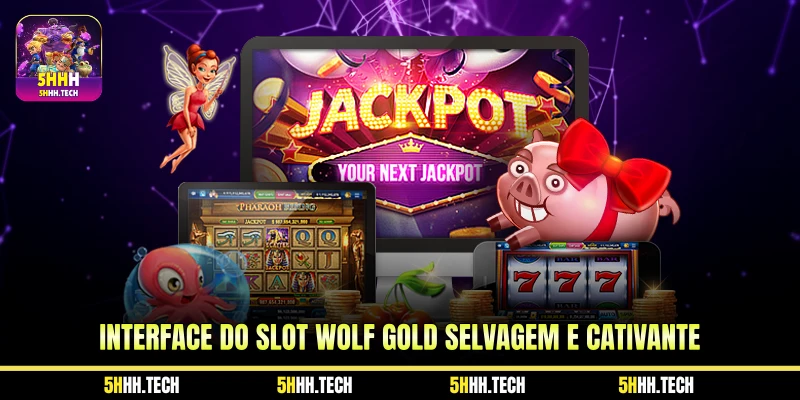 Interface do Slot Wolf Gold Selvagem e Cativante